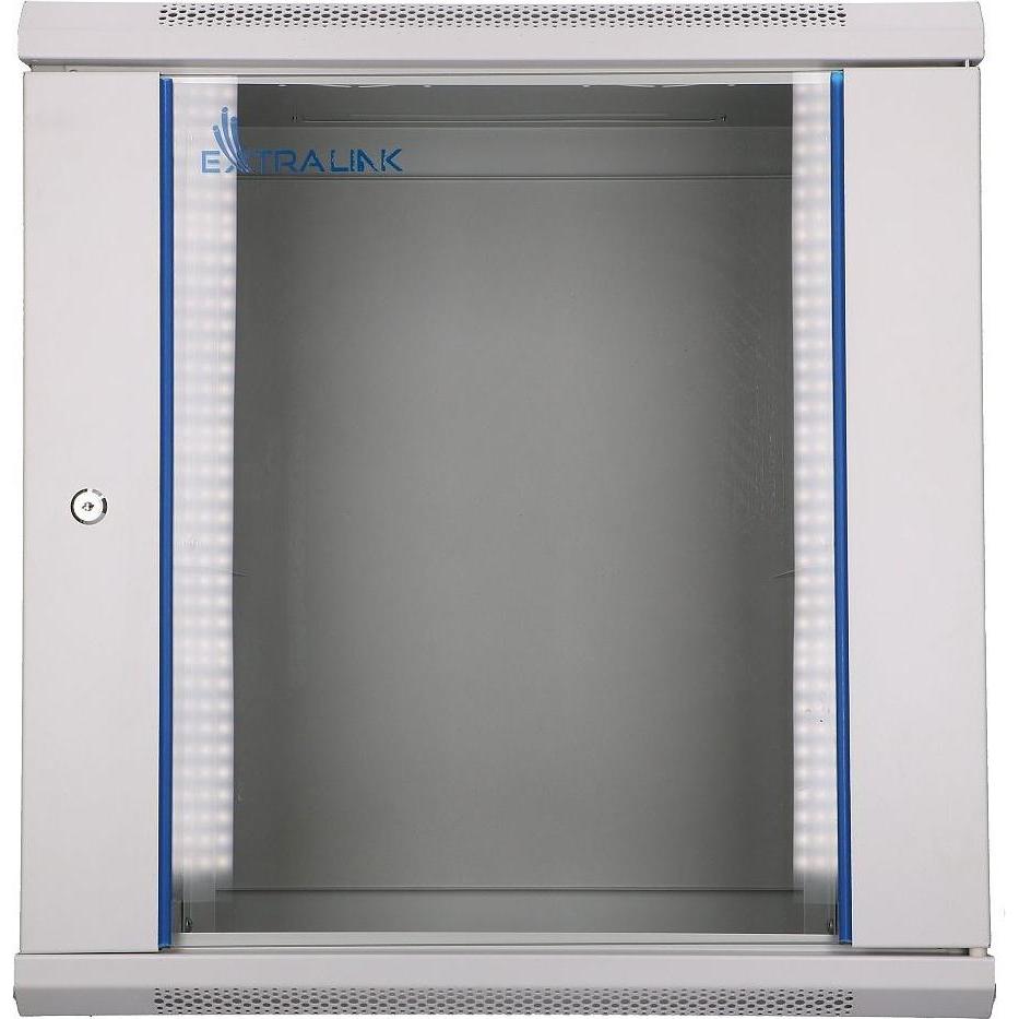 Extralink EX.8604 Rack 12U Scaffale montato a parete (10.87 HE, Rack da 19 pollici), Armadio rack, Grigio