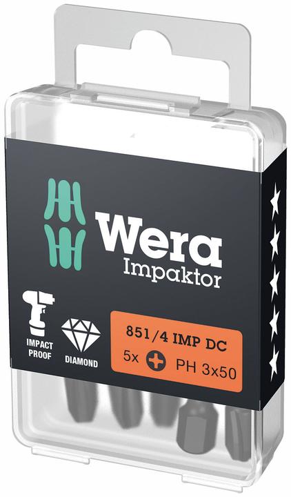 Wera 851/4 IMP DC PH 3 x 50 mm DIY-Box (Kreuz Phillips PH)