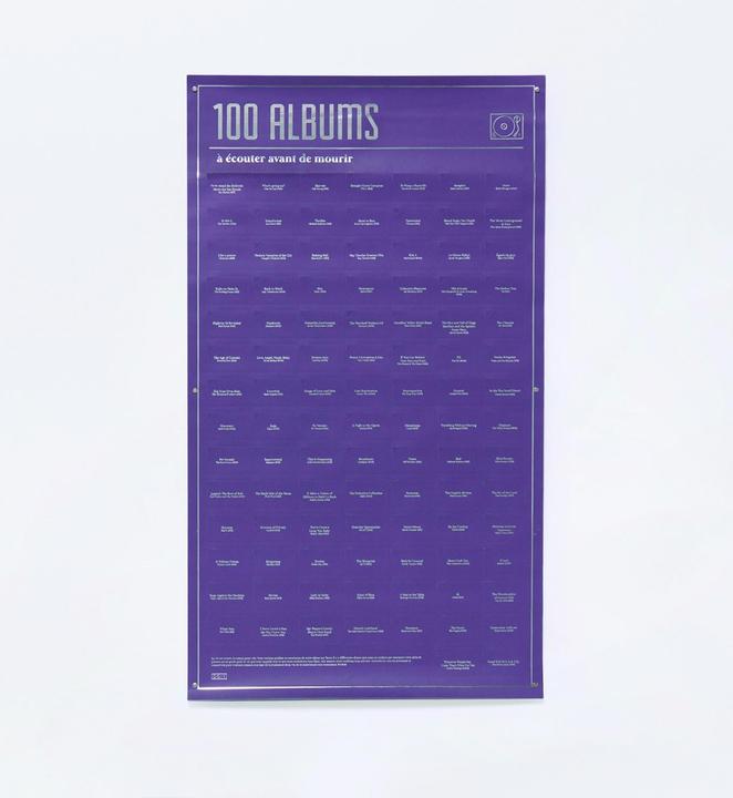 Doiy Interactive 100 albums les plus légendaires à écouter (35 x 64 cm)