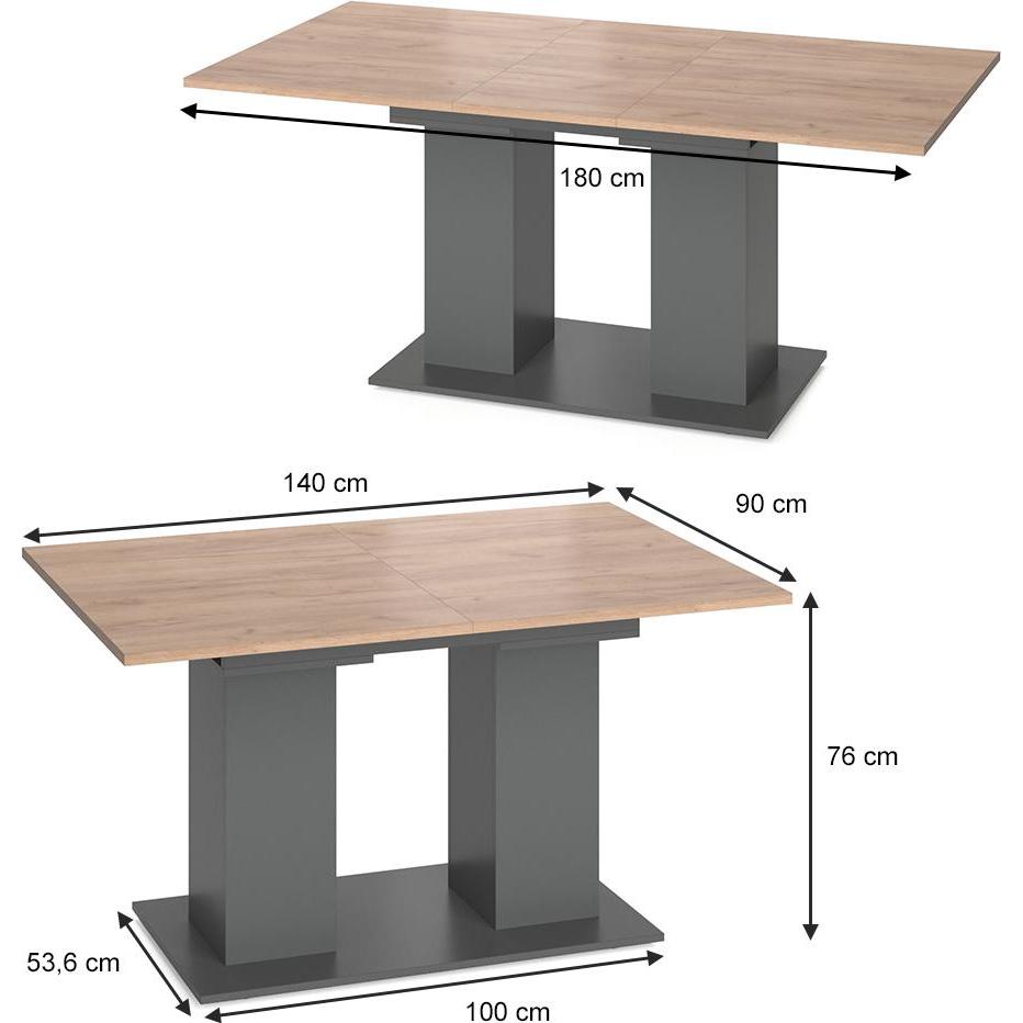 Thumbnail - Vicco, Esstisch, Dix (140 x 90 x 76 cm)