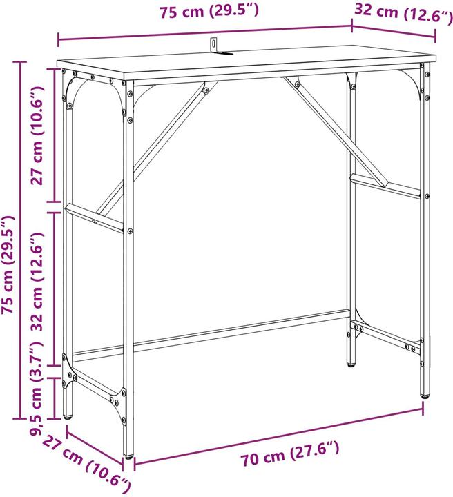 Image du produit vidaXL Konsolentisch (32 x 32 x 75 cm)