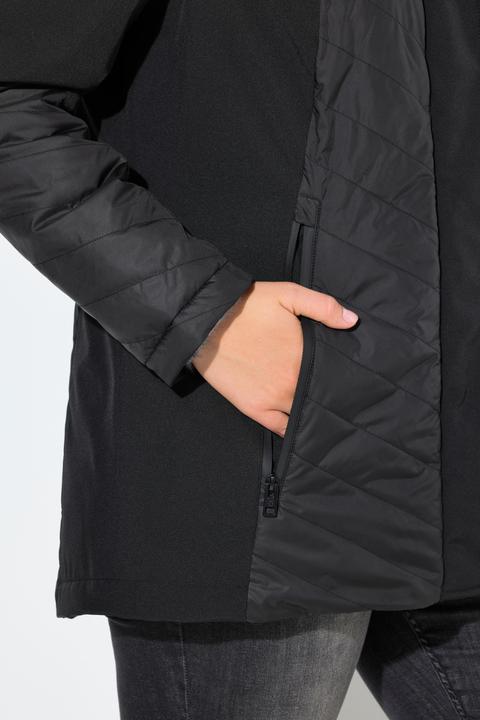 Immagine prodotto Ulla Popken Giacca di softshell HYPRAR per le intemperie con taglio svasato, cappuccio e trapuntatura (42, 44)