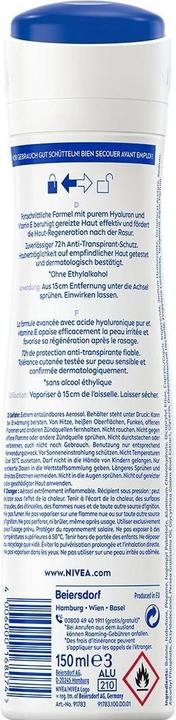 Actual product image NIVEA Deo Derma Control Restore Spray Female 150 ml (Spray, 150 ml)