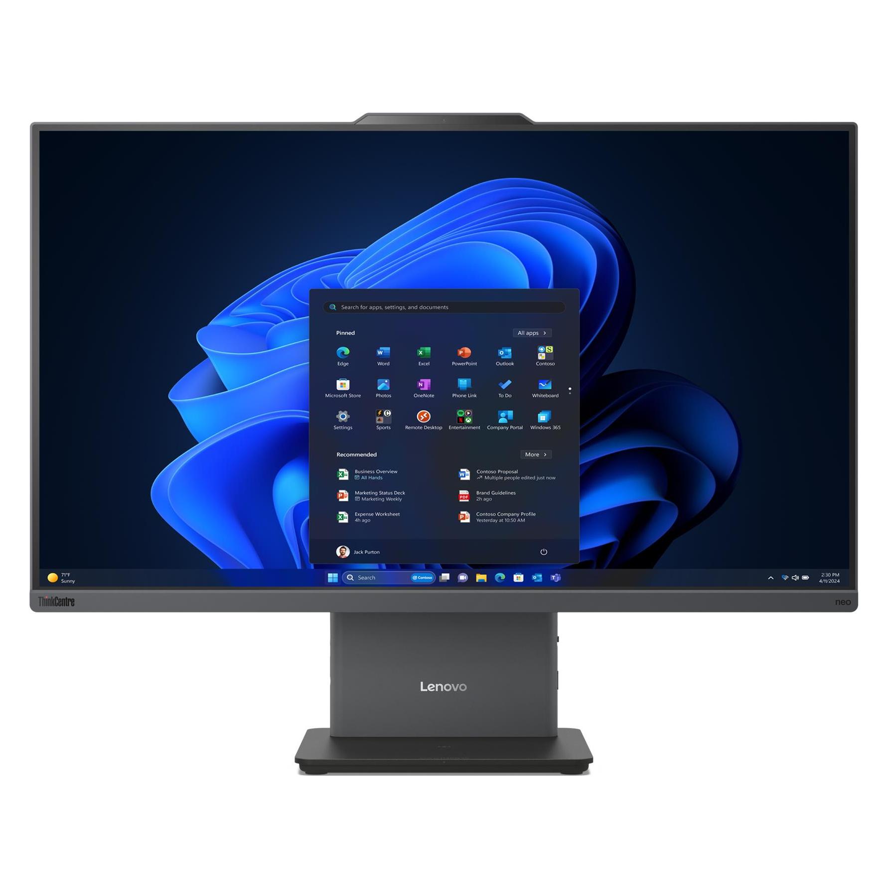 Lenovo ThinkCentre neo 50a 27 Gen 5 (512 GB, 16 GB, Intel Core i7-13620H), PC, Grau