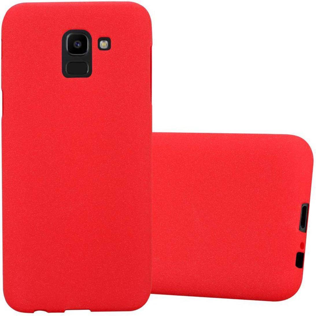 Cadorabo TPU Frosted Cover (Samsung Galaxy J6 (2018)), Smartphone Hülle, Rot