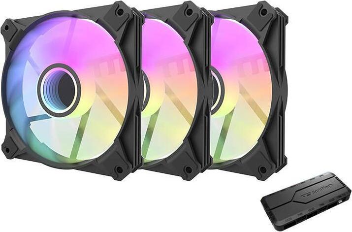 Darkflash Tech INF8 ARGB Computer ventilatorset 3in1 120x120 (zwart) (14400 mm, 3 x)