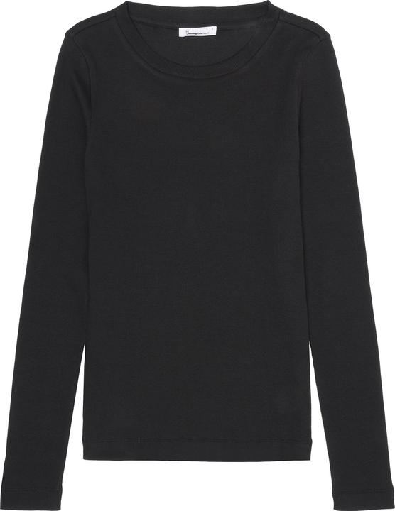 Produktbild KnowledgeCotton Apparel Rib Longsleeve Black (M)