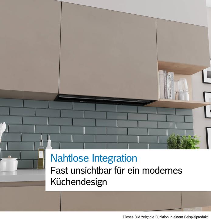 Produktbild Bosch Hausgeräte Serie 6, Integrierte Designhaube, 90 cm, Klarglas schwarz bedruckt, Mattschwarz, DBB97DP60