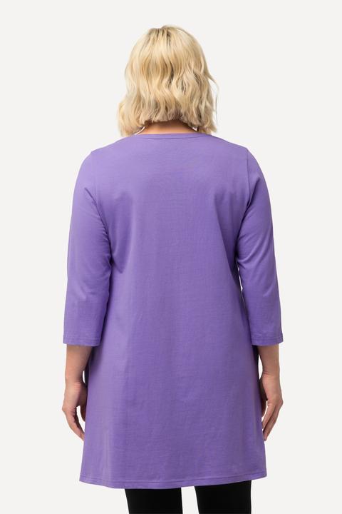 Produktbild Ulla Popken Longshirt, Ziernähte, A-Linie, V-Ausschnitt, 3/4-Arm (46, 48)