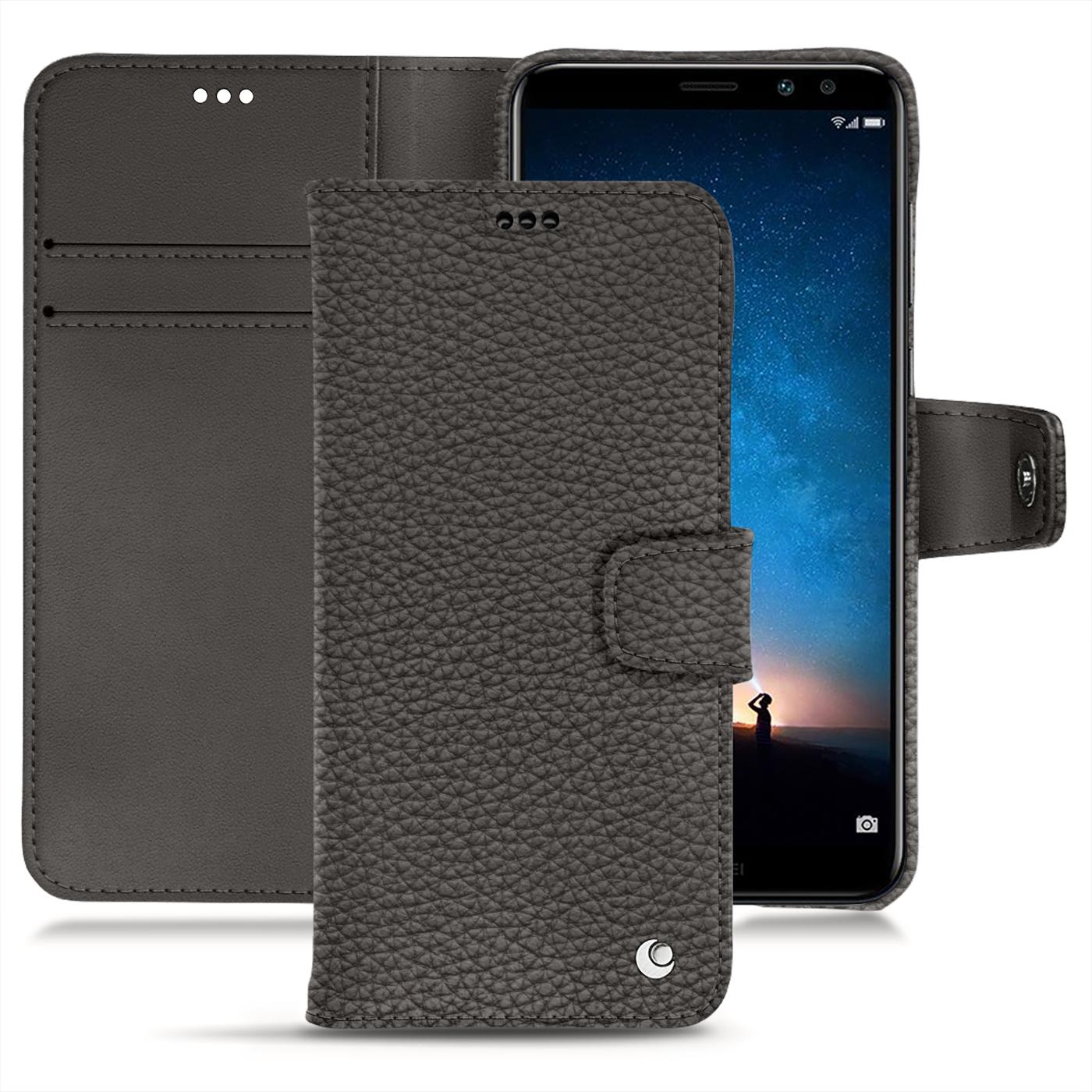 Thumbnail - Noreve Lederschutzhülle Wallet (Huawei Mate 10 Lite), Smartphone Hülle, Grau