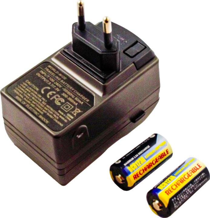 Produktbild Connect 3000 Ladegerät inkl. 2 Li-Ion Akkus 16340, 500mAh (2 Stk., RCR123A, 500 mAh)