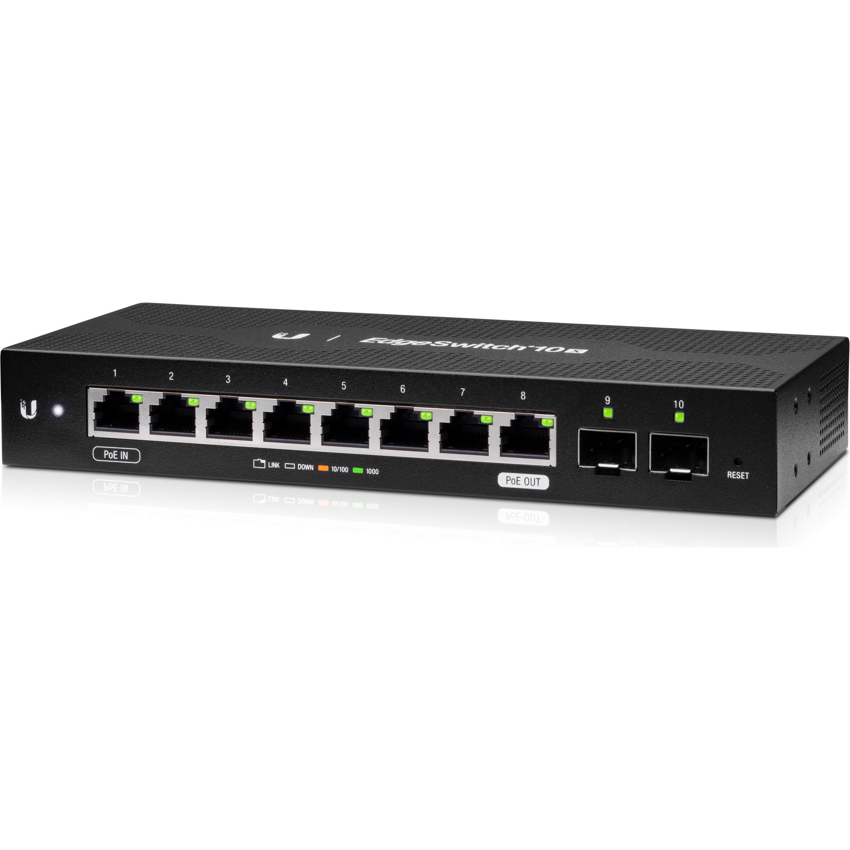 Ubiquiti Switch EdgeSwitch ES-10X (10 Ports), Netzwerk Switch, Schwarz
