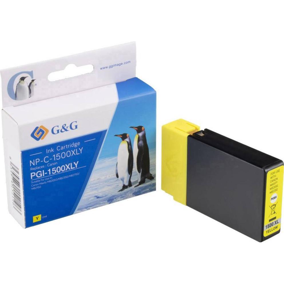 G&G, Druckerpatrone, Druckerpatrone ersetzt PGI-1500XL Y (Y)