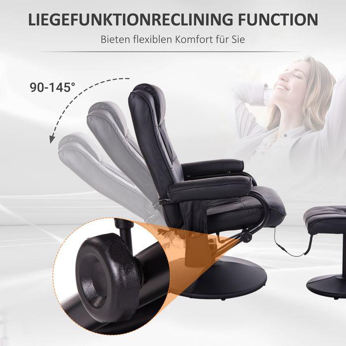 Produktbild Swisshandel24 Relaxliege mit Liegefunktion Massagesessel Fernsehsessel TV Sessel mit Massagefunktion inkl. Hocker
