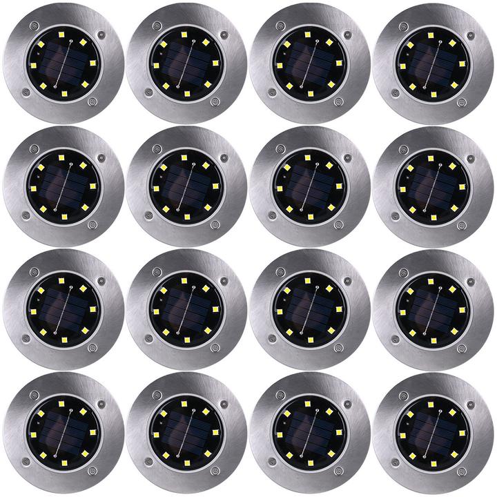 Casativo 16er-Set Solar-Bodenstrahler mit Erdspiess, 200 lm, IP44 (200 lm, IP44)