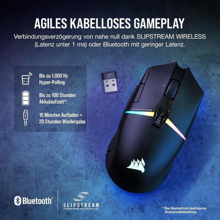 Actual product image Corsair Nightsabre (Cable, Wireless)