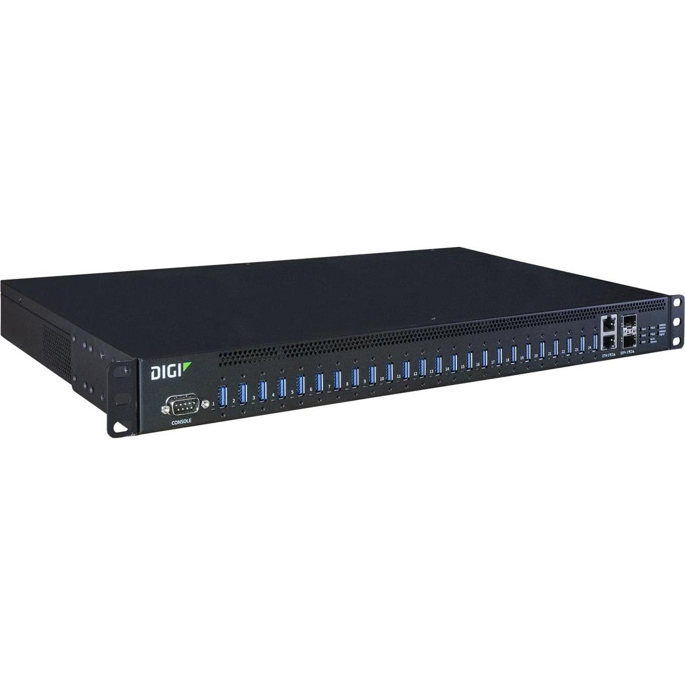 Digi AW24-G300 (USB-C, 24 Ports), Dockingstation + USB Hub, Schwarz