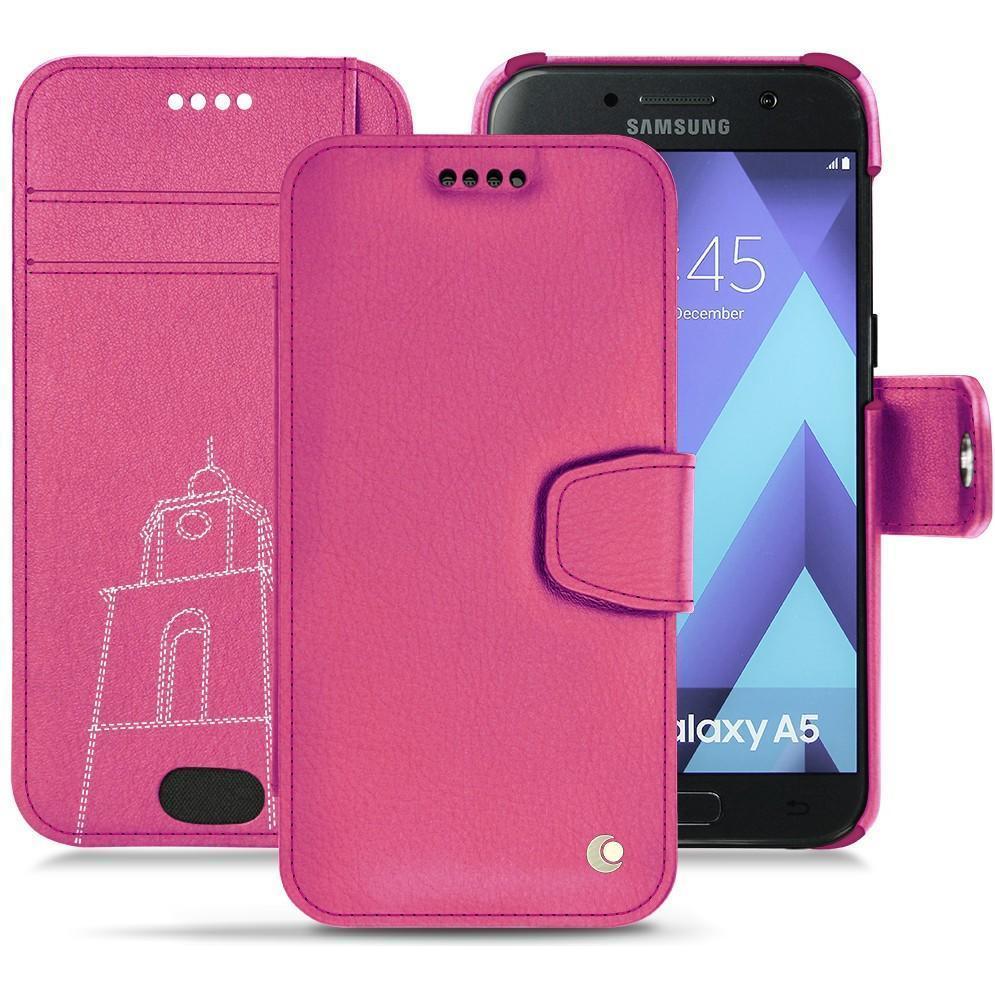 Noreve Lederschutzhülle Wallet (Samsung Galaxy A5 (2017)), Smartphone Hülle, Rosa