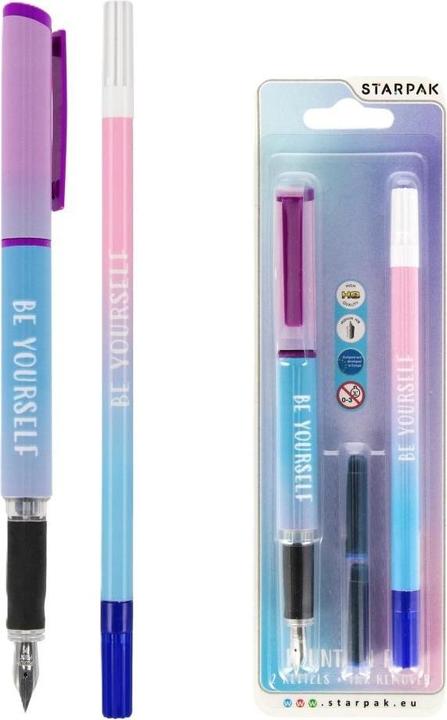 Immagine prodotto Starpak Stilografica 2 cartucce + gomma Ombre (Multicolore, 2 x)