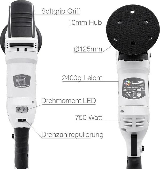 Actual product image Liquid Elements Poliermaschine T3200 Set (Eccentric polisher, 750 W)