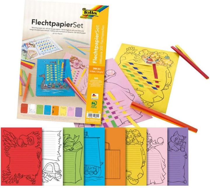 Produktbild Folia Flechtpapier-Set A4 120 g/m2 (100 g/m², 24x)