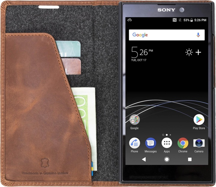 Actual product image Krusell Sunne 2 Card Foliowallet Sony Xperia L2 vintage cognac (Sony Xperia L2)