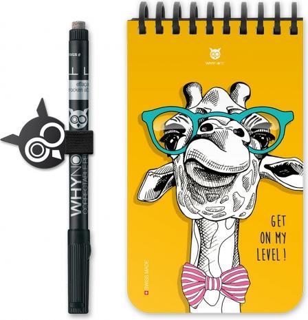 Image du produit Whynote Notizbuch A6 WNPBOK07 starter-kit,giraffe (A6, À rayures, Blanc, Couverture rigide)