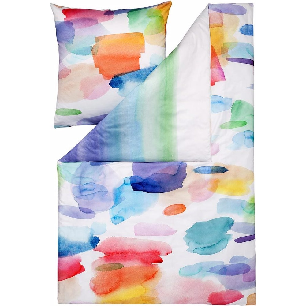 Estella, Bettwäsche, Mako-Satin Wendebettwäsche Splash multicolor (Bettwäsche Set, 240 x 220 cm)