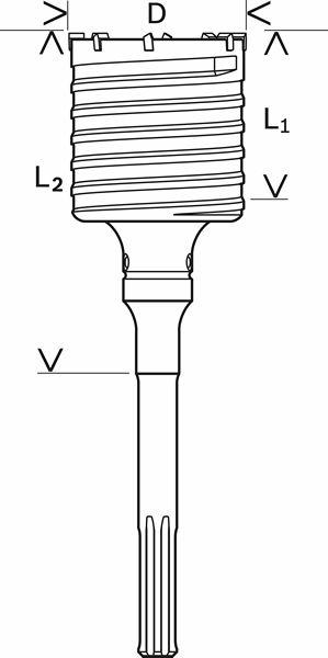 Actual product image Bosch Professional Zubehör PRO SDS max-5 Core Cutter, one-piece, 100 x 80 x 300 mm (100 millimetres)
