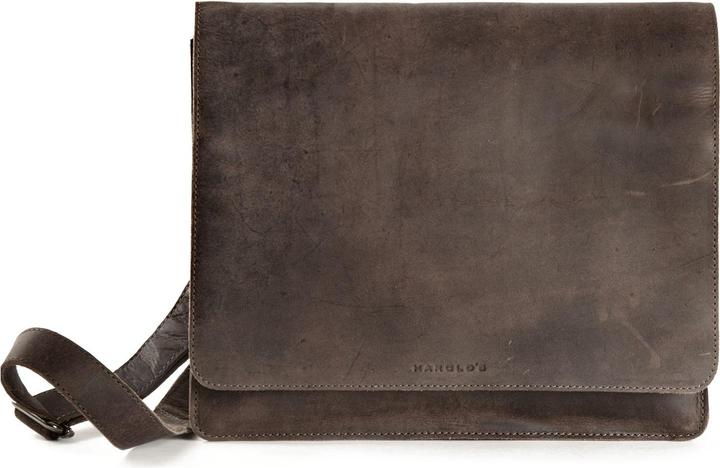 Actual product image Harolds Antic Messenger leather 33 cm laptop compartment