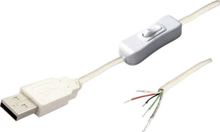 Produktbild BKL Electronic USB-A 10080119 - USB Kabel 2 A-Stecker mit Schalter (1.80 m, USB 2.0)
