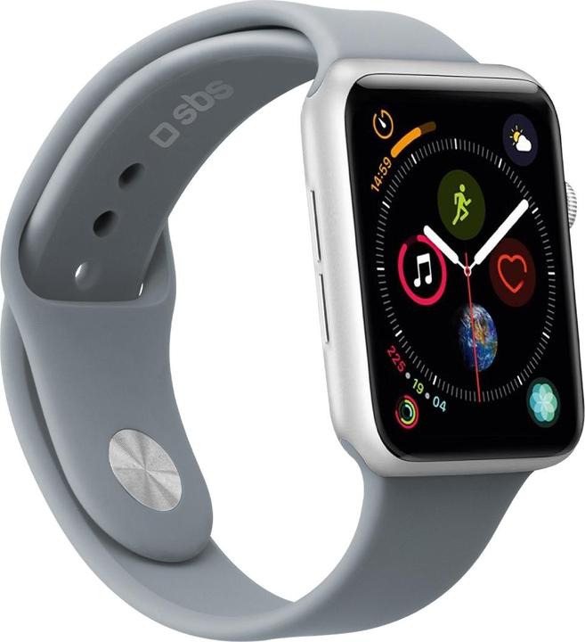 SBS Armband Grösse M/L für Apple Watch Series 3/4/5/6/7/SE 40mm grau (40 mm, Silikon)