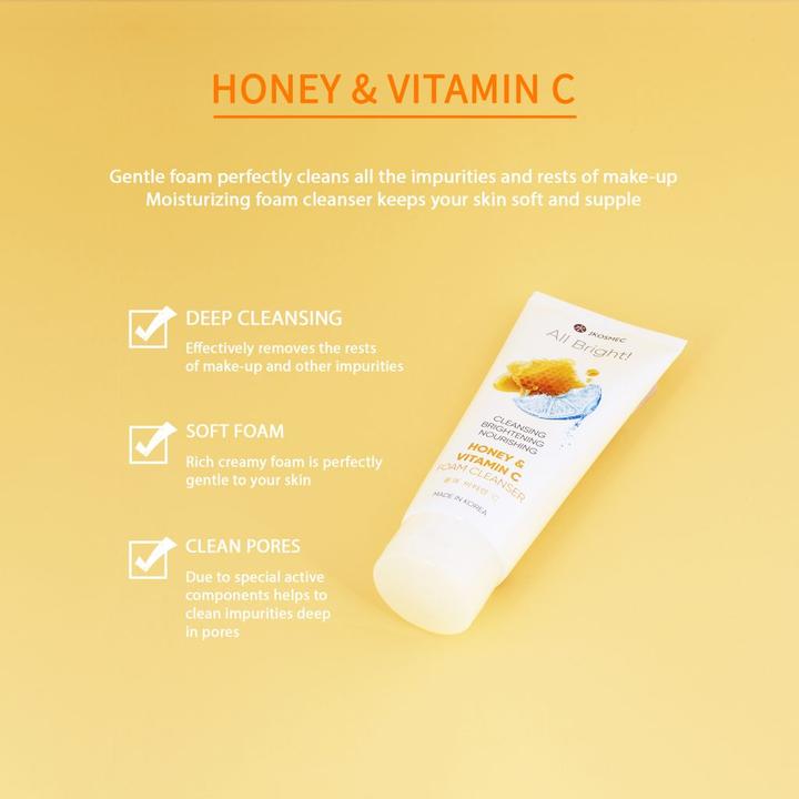 Produktbild JKosmec All Bright Honey and Vitamin C Foam Cleanser (180 ml)