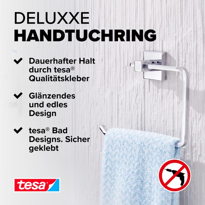Actual product image tesa DELUXXE Towel ring incl. adhesive solution without drilling
