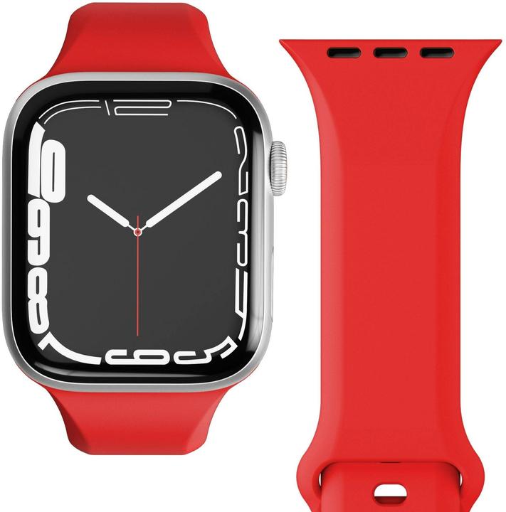 Actual product image Vonmählen Classic 2 silicone wristband for Apple Watch 42 44 45 49 mm red (49 mm, 100% silicone)