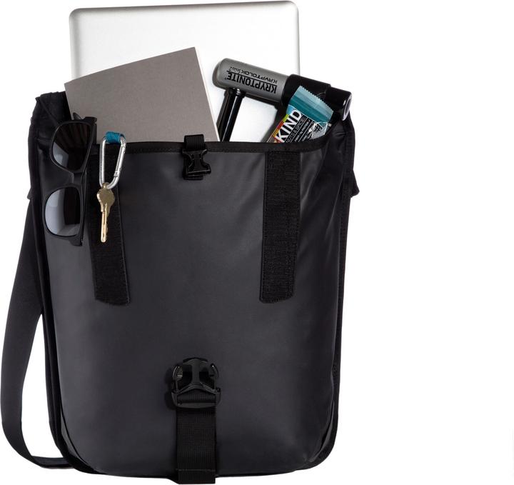 SACOCHE VELO SUR PORTE-BAGAGES 500 20L IMPERMEABLE GRIS FONCE