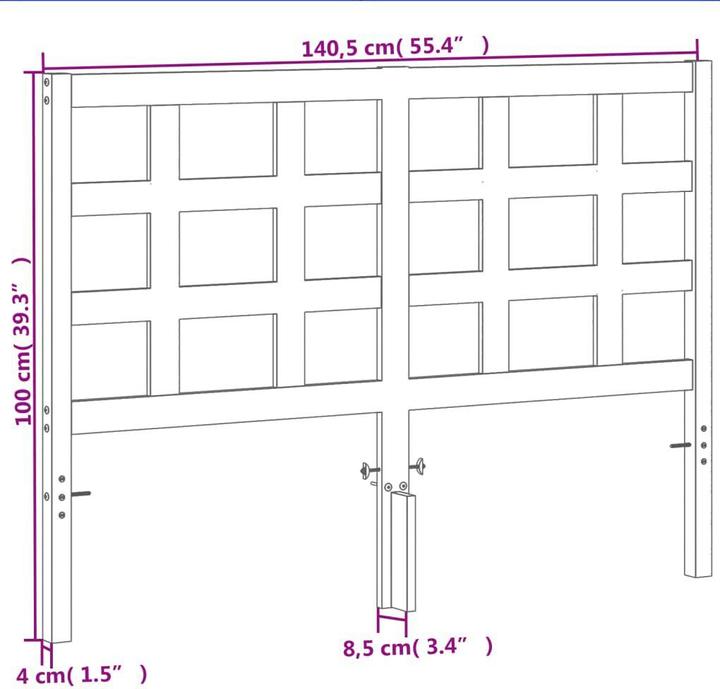 Image du produit vidaXL Kopfteil (8.50 x 8.50 x 100 cm)