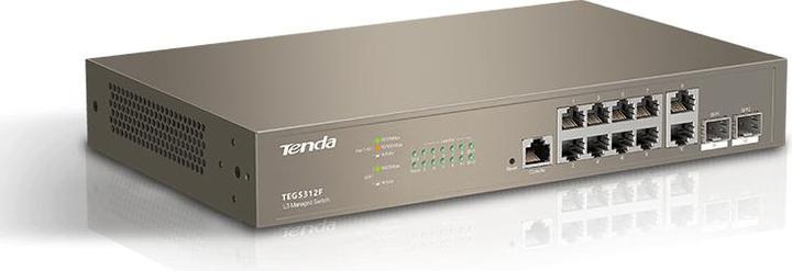 Actual product image Tenda TEG5312F Network Switch Managed L3 Gigabit Ethernet (10/100/1000) 1U Brown (12 ports)