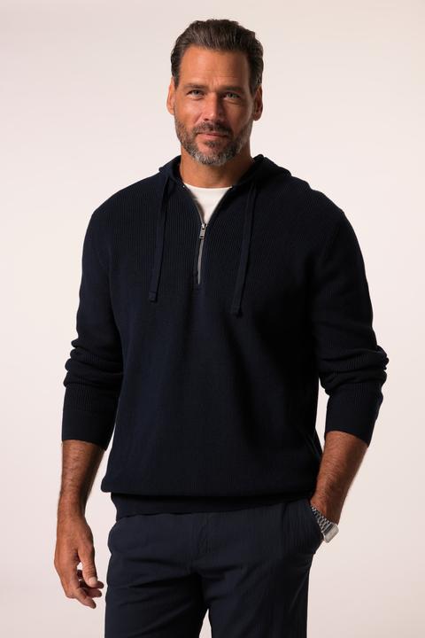 Produktbild JP1880 Strickhoodie, Kapuze, Rippstrick, Zipper, bis 7 XL (6XL)