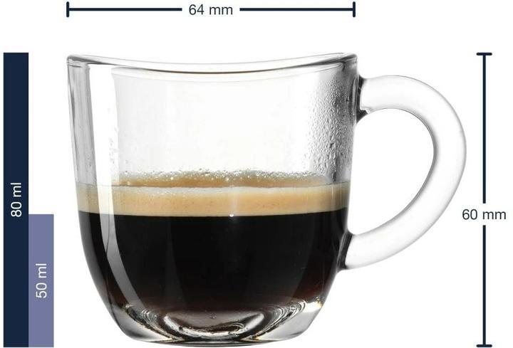 Actual product image Leonardo Espresso cup Napoli 50 ml, 6 pieces, Transparent (80 ml, 6 x)