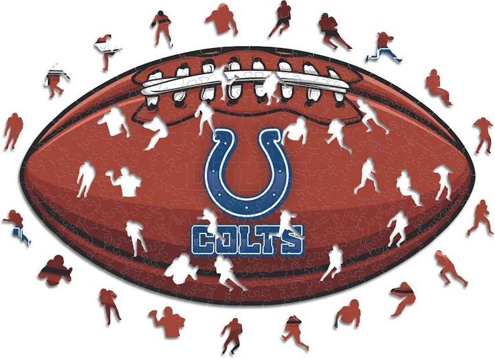 Actual product image Iconic NFL - Indianapolis Colts– Football with Logo - Wooden Puzzle Size S (150 pieces) (150 pieces)