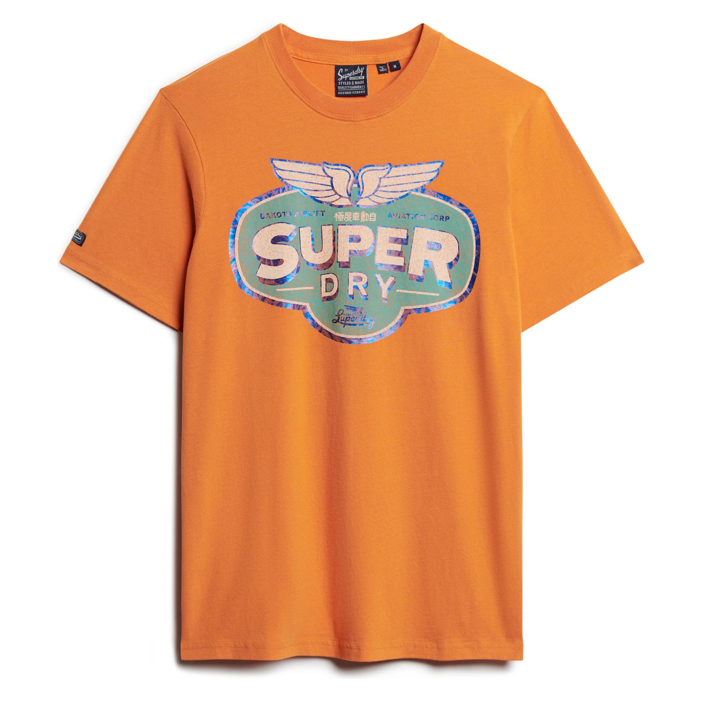 Superdry, Herren, Shirts, Gasoline Workwear T-Shirt, Orange, (M)