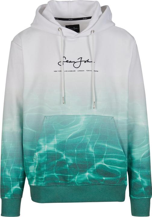 Immagine prodotto Sean John JM221-018-01 Script Logo Pool Print Felpa con cappuccio bianco/verde - 80009 (L)