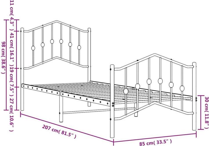 Image du produit vidaXL Bettgestell (80 x 200 cm)