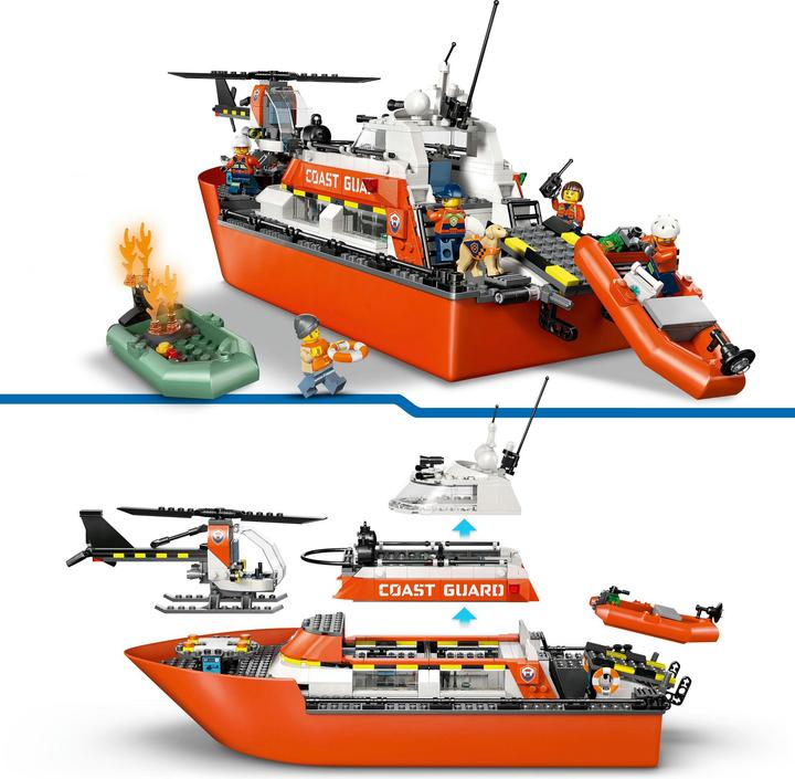 Image du produit LEGO Rettungsboot der Küstenwache mit Hubschrauber (60504, LEGO City)