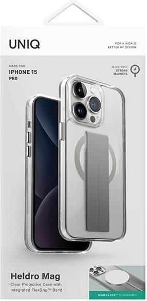 Actual product image Uniq etui Heldro Mag iPhone 15 Pro 6.1" Magclick Charging przeźroczysty/lucent clear (Apple iPhone 15 Pro)