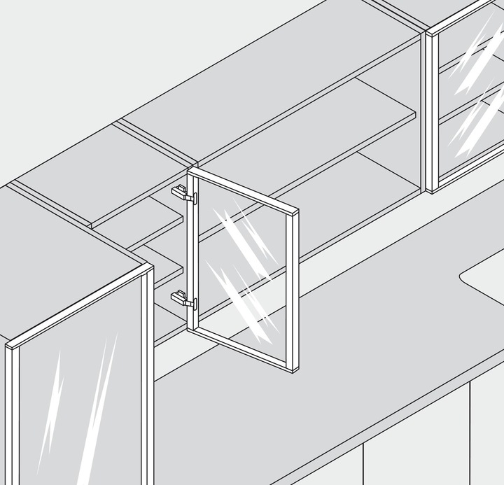 Produktbild Blum CLIP top BLUMOTION Alurahmenscharnier 95°, 9,5mm gekröpft Feder, Schrauben