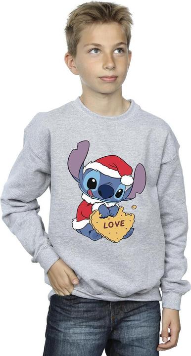Actual product image Disney Boys Lilo And Stitch Christmas Love Biscuit Sweatshirt (128)