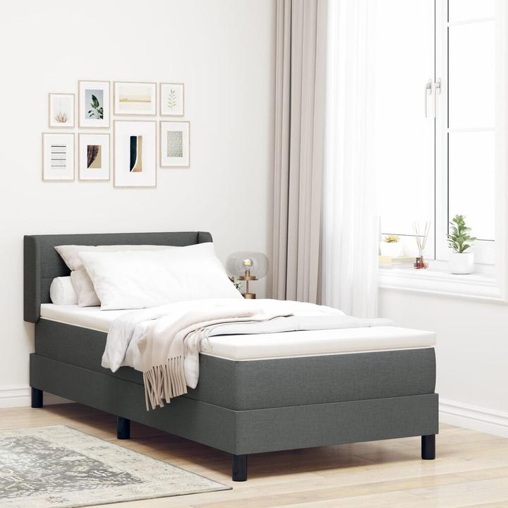 Produktbild VidaXL Boxspringbett mit Matratze Dunkelgrau 80x200 cm Stoff (80 x 200 cm)