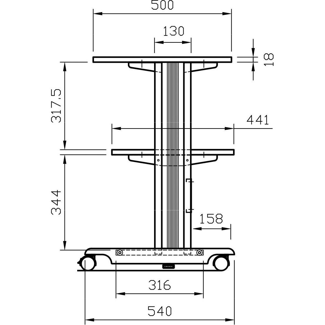 Thumbnail - Roline, Schreibtisch, Druckertisch (68 x 54 x 77.5 cm)
